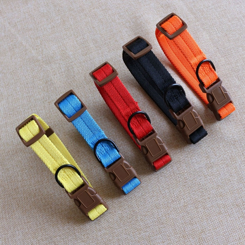 Nylon Webbing Dog Collar Heavy Duty Clip Buckle Pet Collar for Small Medium Dogs Chihuahua Dog Red Black Blue Purple