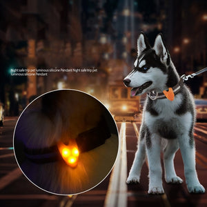 Collar Pet Pendant Puppy Glow Light Safety Flashing Blinking Dog Led