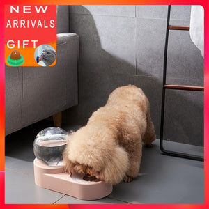 New Bubble Pet Bowls Cat Food Automatic Feeder 1.8L Fountain for Water Drinking Single Large Bowl Dog Kitten Feeding Container