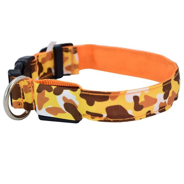 LED Dog Collar Luminous Pet Products Safety Camouflage Stylish Flashing Glow Necklace Pet Accessories