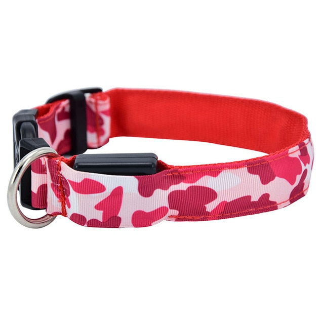 LED Dog Collar Luminous Pet Products Safety Camouflage Stylish Flashing Glow Necklace Pet Accessories