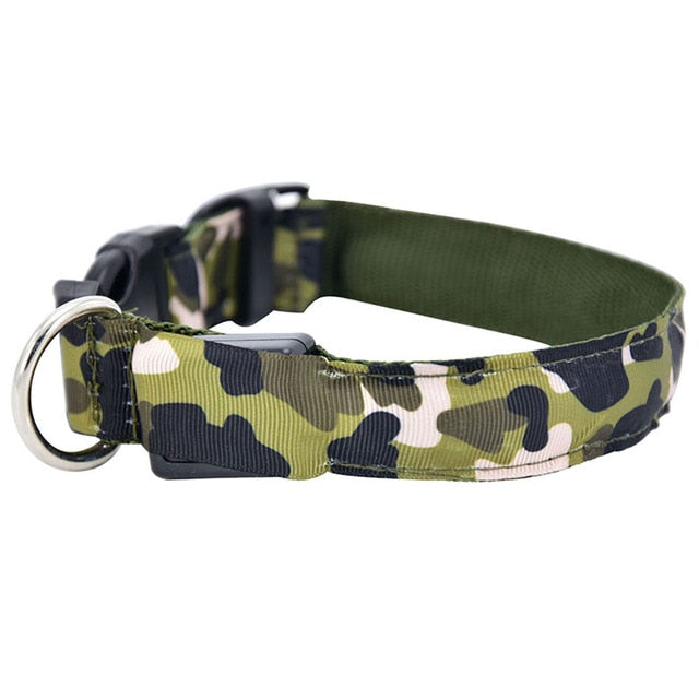 LED Dog Collar Luminous Pet Products Safety Camouflage Stylish Flashing Glow Necklace Pet Accessories