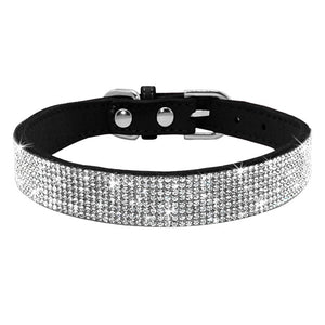 Bling Rhinestone Puppy Cat Collars Adjustable Leather Bowknot Kitten Collar For Small Medium Dogs Cats Chihuahua Pug Yorkshire