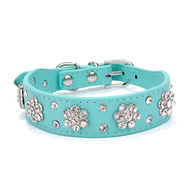 Bling Rhinestone Puppy Cat Collars Adjustable Leather Bowknot Kitten Collar For Small Medium Dogs Cats Chihuahua Pug Yorkshire