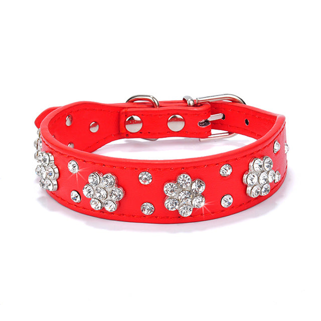 Bling Rhinestone Puppy Cat Collars Adjustable Leather Bowknot Kitten Collar For Small Medium Dogs Cats Chihuahua Pug Yorkshire