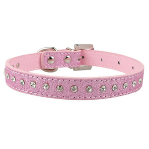 Bling Rhinestone Puppy Cat Collars Adjustable Leather Bowknot Kitten Collar For Small Medium Dogs Cats Chihuahua Pug Yorkshire