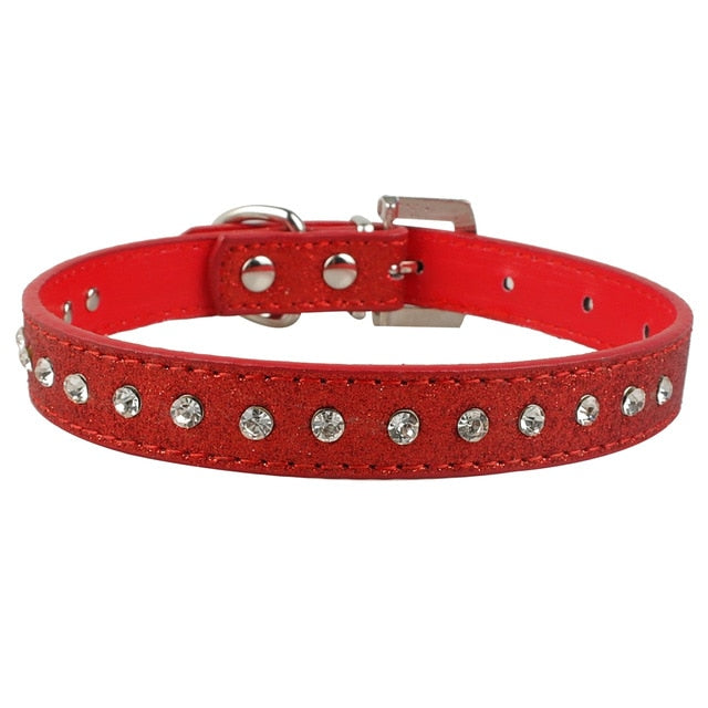 Bling Rhinestone Puppy Cat Collars Adjustable Leather Bowknot Kitten Collar For Small Medium Dogs Cats Chihuahua Pug Yorkshire