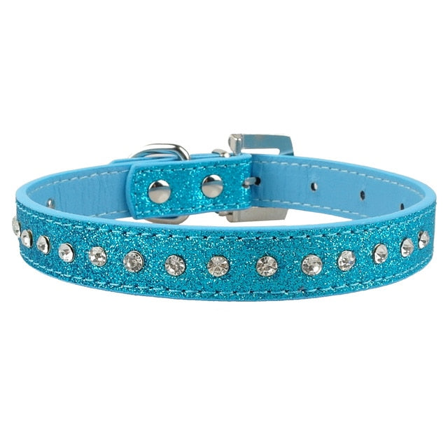 Bling Rhinestone Puppy Cat Collars Adjustable Leather Bowknot Kitten Collar For Small Medium Dogs Cats Chihuahua Pug Yorkshire