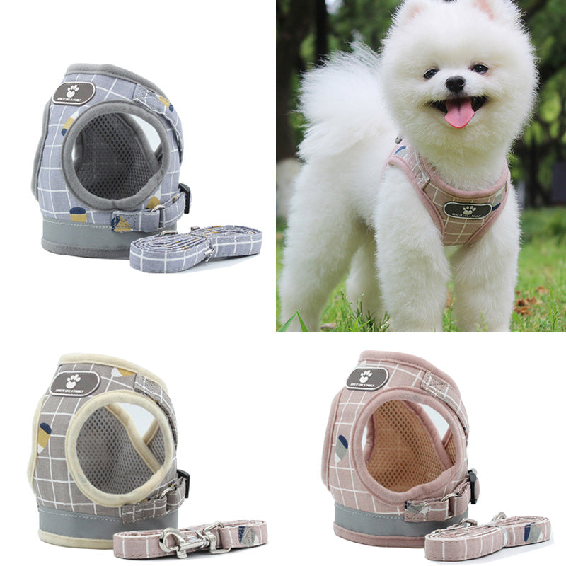 New No Pull Dog Harness Breathable Mesh Vest Adjustable Dog Harness and Leash Set for Small Dogs Reflective Pet Collar for Puppy