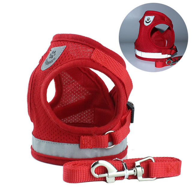 New No Pull Dog Harness Breathable Mesh Vest Adjustable Dog Harness and Leash Set for Small Dogs Reflective Pet Collar for Puppy